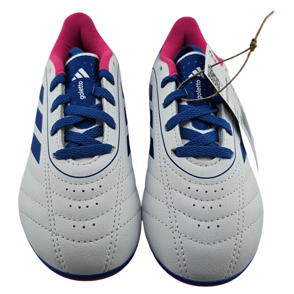 Adidas Goletto IX FG/MG J Soccer Cleats White Blue Pink Kids Size 12K JI4685‎ - Picture 4 of 7